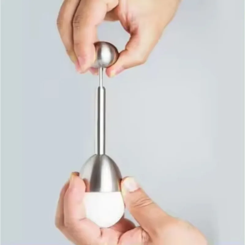 Stainless Steel Egg Topper Cutter Kitchen Tool for Hard Boiled Eggs Shell Remover Precision Eggshell Opener Breakfast Gadget