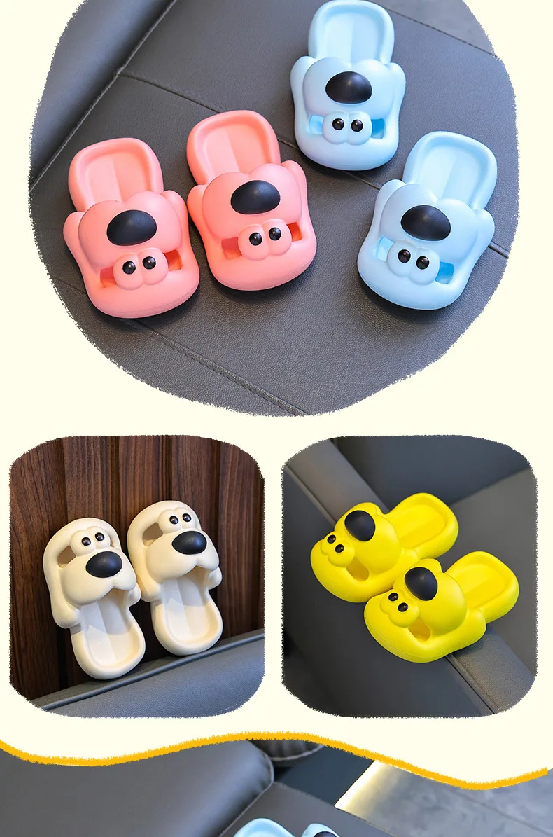Children's Slippers - Cute Puppy Kids Indoor Slippers With Non Slip EVA Sole Sandals