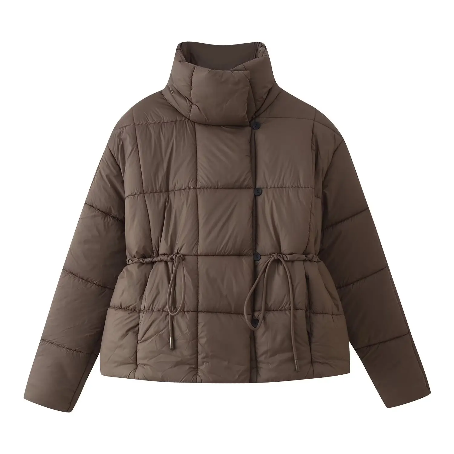 Casual Quilting Cotton Women Parka Short Coat Long Sleeve Lace-up Winter Jacket 2026 New Chic Lady Streetwear Outerwear ﻿