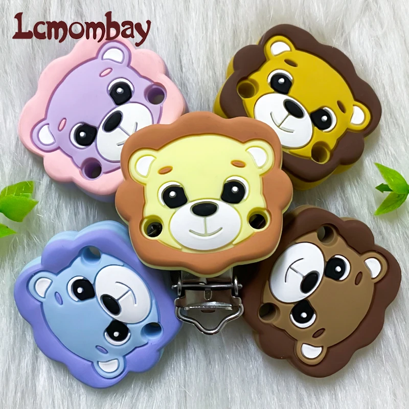 Pacifier Clips Teething Toys Silicone Teething Toys Baby Teething Toys 3/10pcs Lion Silicone Pacifier Clips DIY Baby Teething Necklace Dummy Holder Teether