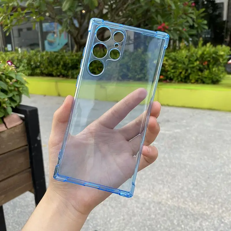 Shockproof Black Transparent Silicone Back Cover