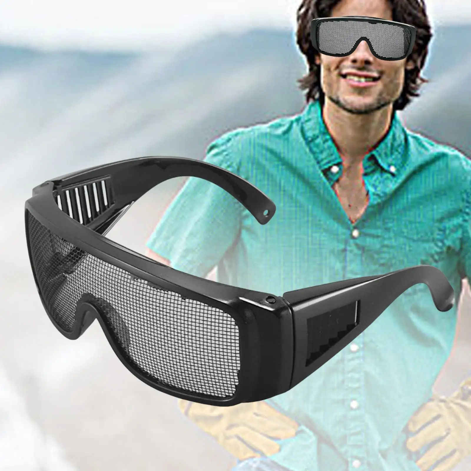 Metal Mesh Goggles Impact Resistant Eye Protector Goggles Breathable for Adults Logging Outdoor Game Fans