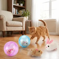 Transparent Cat Chasing Ball Built-in Animal Realistic Rabbit Hamster Chasing Ball Plastic Rabbit Rolling Ball Relieve Boredom 4