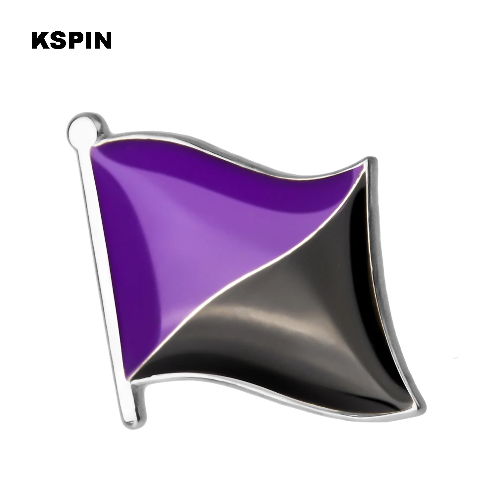 Metal Lapel Pin Yellow Black Red Black Purple logo Flag Badge Brooches Coins Collectibles Backpack Icons