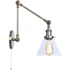 IWHD Long Swing Arm Loft LED Lamps Industrial Vintage Cafe Bar Balcony Bedside Lamp Pull Chain Switch Clear Glass Mirror Light 3