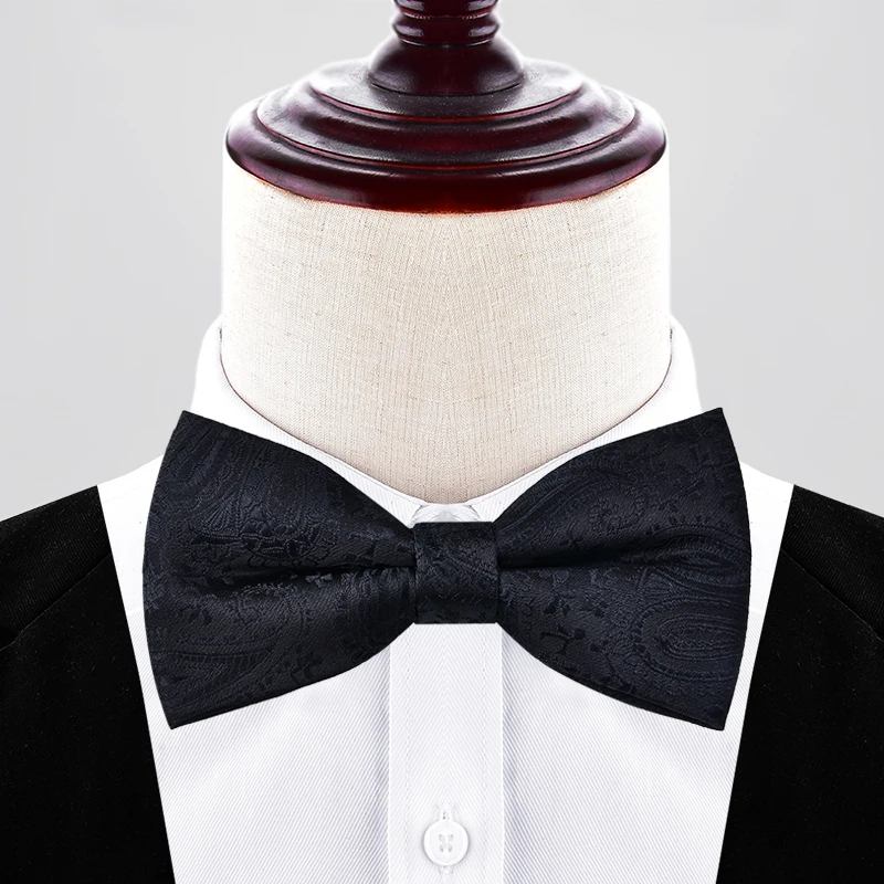 1-teilige Herren-Schleifen, reine Farbe, gestreift, doppelte Schleife, Bräutigam, Hochzeit, Trauzeugen, Modeaccessoires – Detail 16