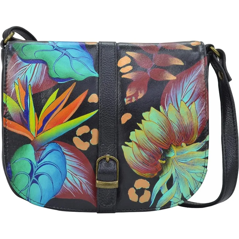 

Anna by Anuschka Women's Hand Painted Genuine Leather Flap Crossbody