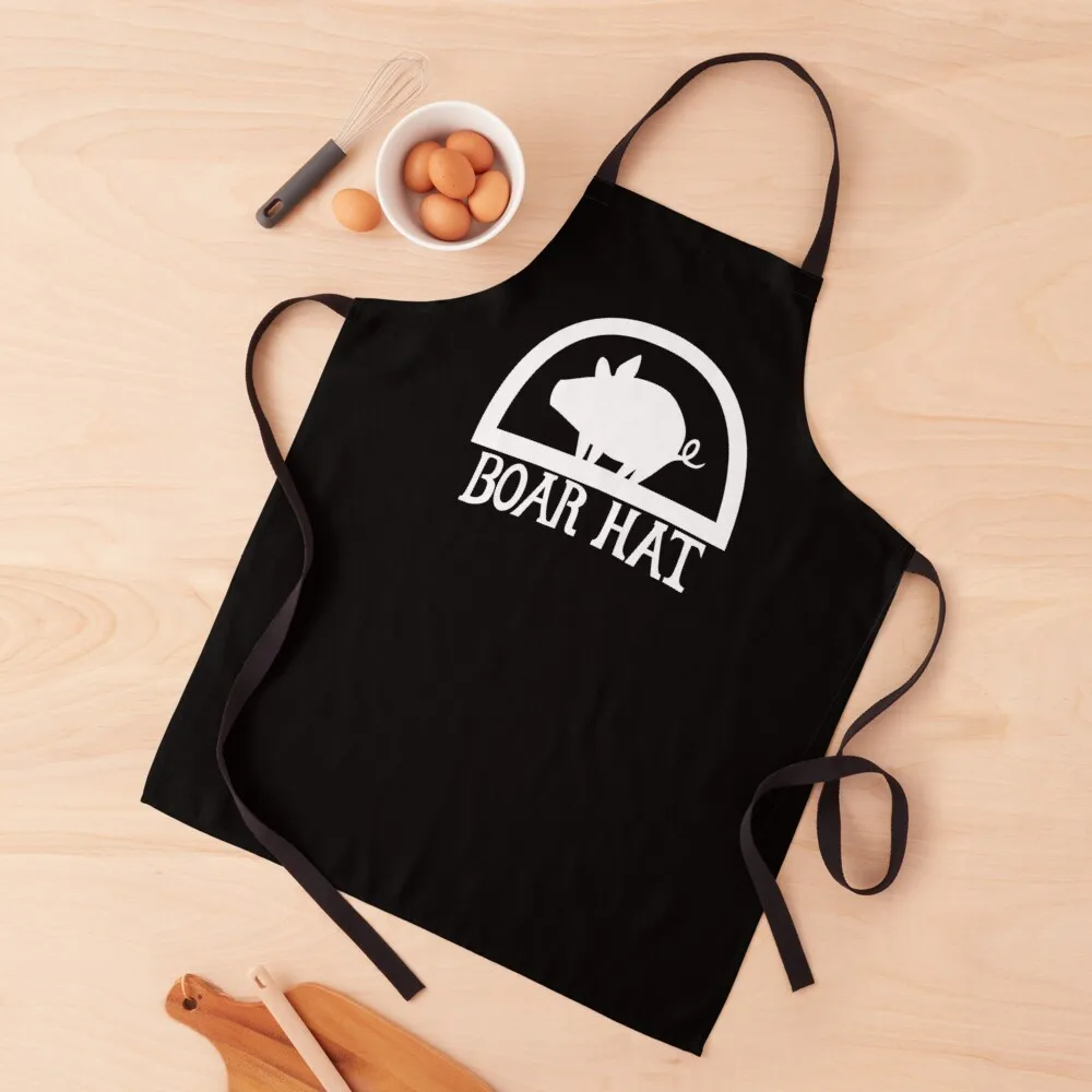

Boar Hat Sign - white Apron christmas kitchen cloths Barista Apron