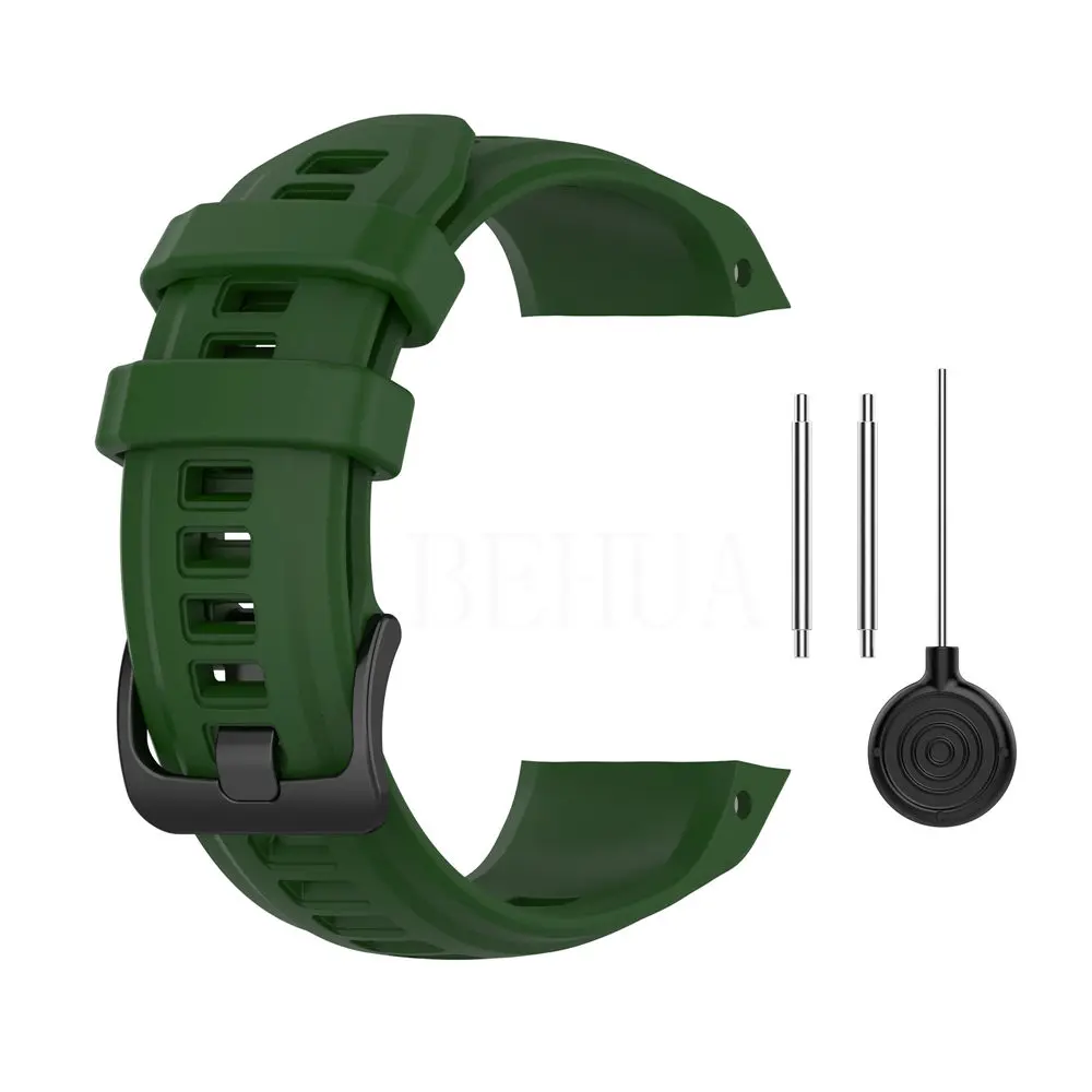 Durable Silicone Fashion Wristband with Black Buckle - Smart Watch Strap Accessories