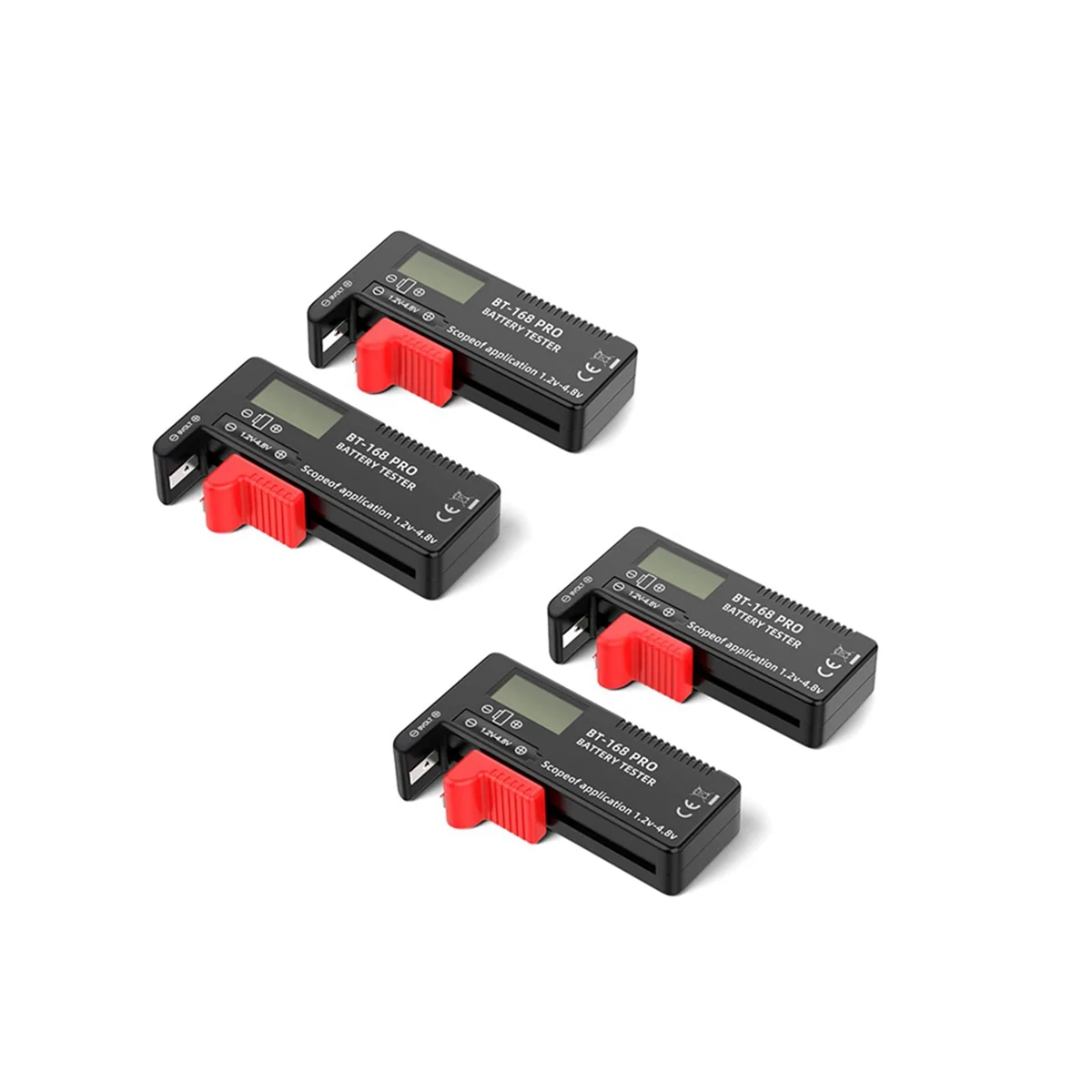 

4Pcs Battery Tester AA AAA Battery Capacity Indicator 18650 Lithium Battery Level Tester Voltage Meter Monitor Detector