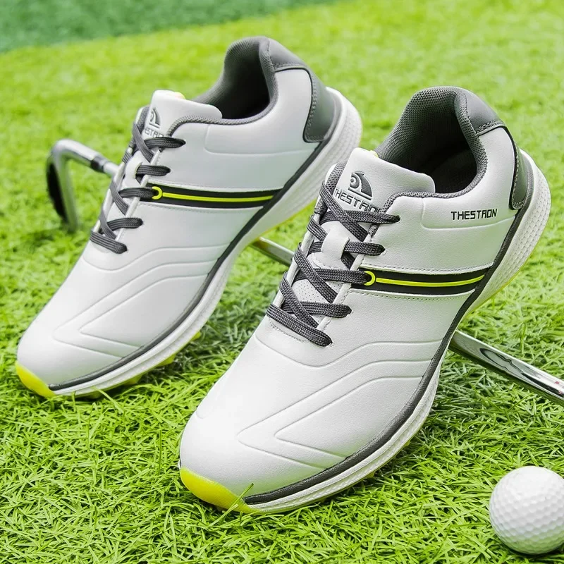 Golf Sneakers Men Waterproof Golfer Sport Shoes Women's Golf Non Slip Golfing Shoes Outdoors Golf Turf Comfortable Walking Shoes 5