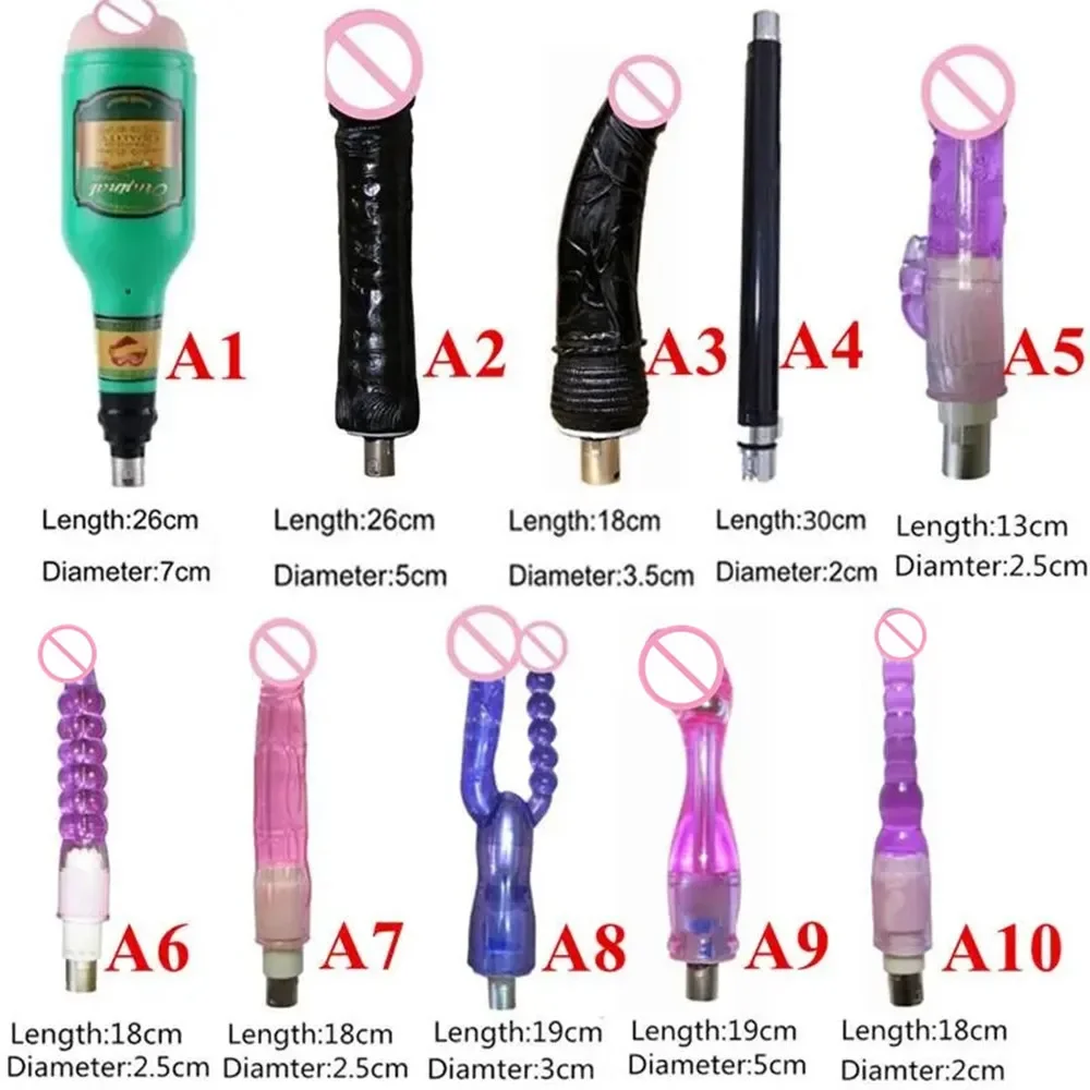 Sex Toy Entry Level Sex Machine Dildo Attachments A2/A3 Big Dildos for Women Men Masturbation Anal Plugs Kit 3XLR Accessories Sex Shop