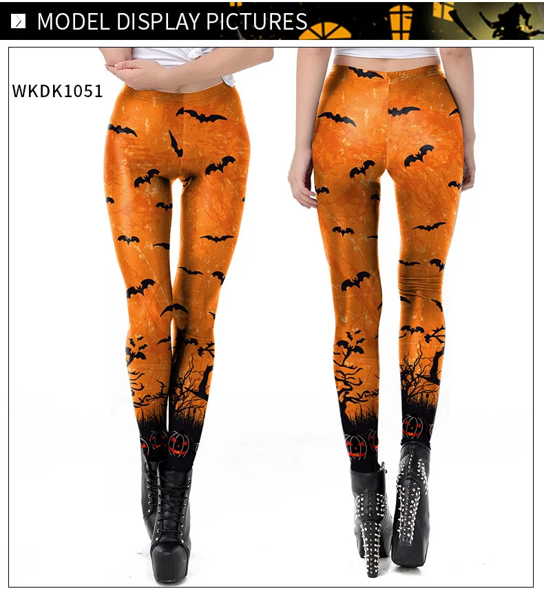 Nadanbao Halloween Lustige Leggings Frauen Urlaub Party Sexy Strumpfhosen Hosen Weibliche Mittlere Taille Elastische Hosen – Detail 8