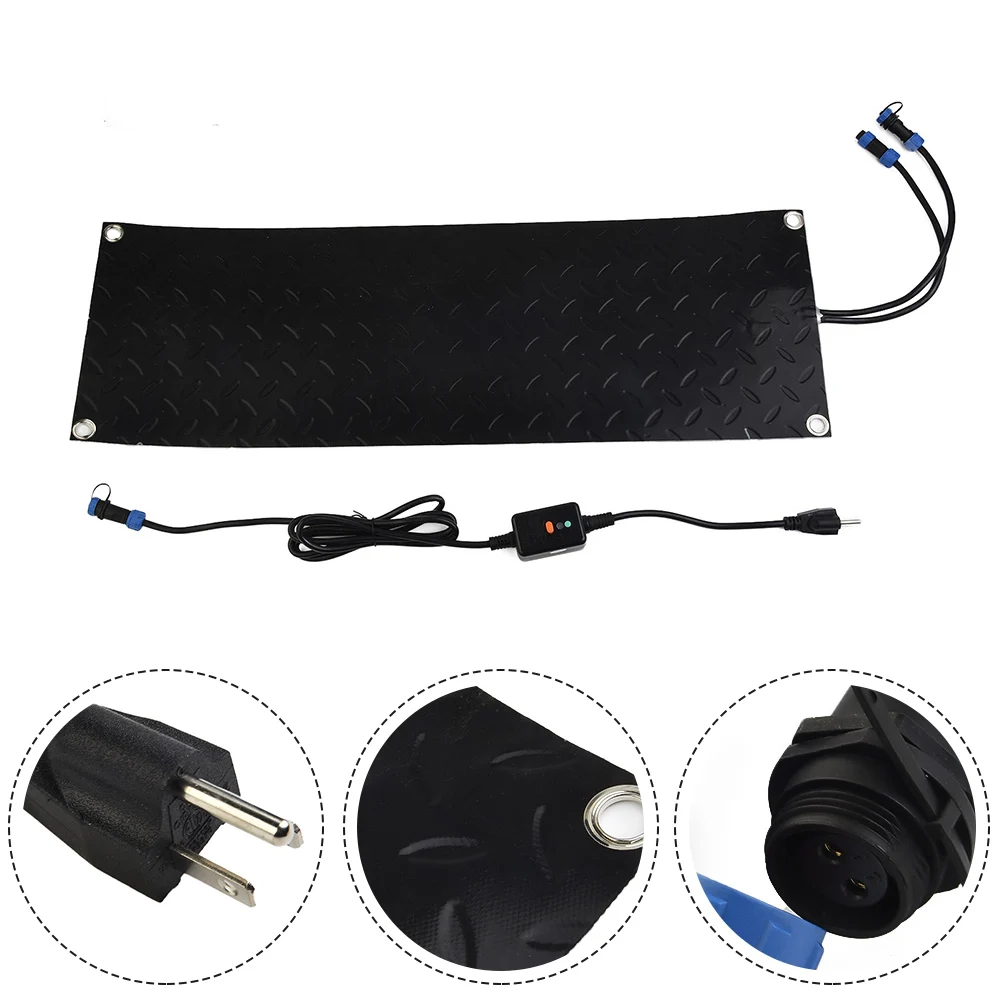 

1pcs 10x30inch Snow Melting Mat Heated Walkway Mat Connectable With Power Cord For Winter Garages Parks Melting Snow