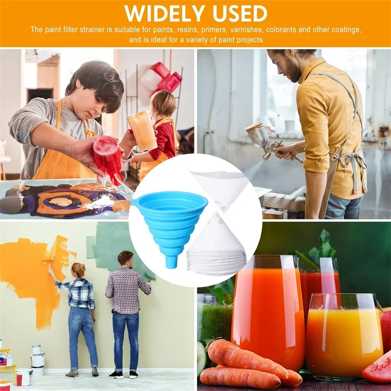 Paint Filter Paint Filter Paper 100 Microns Car Paint Spray Mesh Paper Filter Funnel Strainer Disposable Conical Straining Funnel 10x15 cm