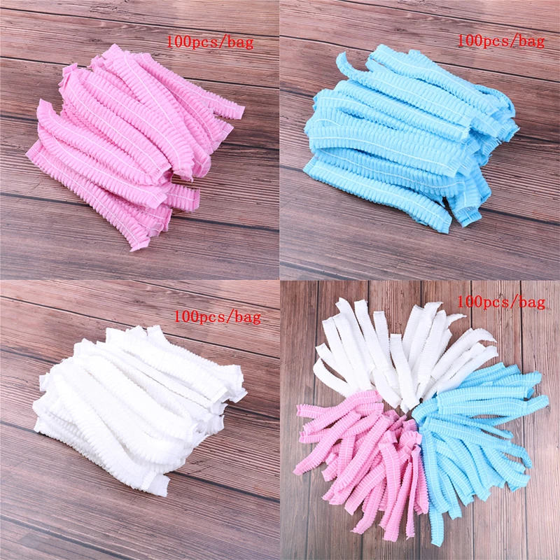 

100pcs Plastic Disposable Microblading Permanent Sterile Hat For Eyebrow Tattooing Catering Hat Makeup Hair Net Caps