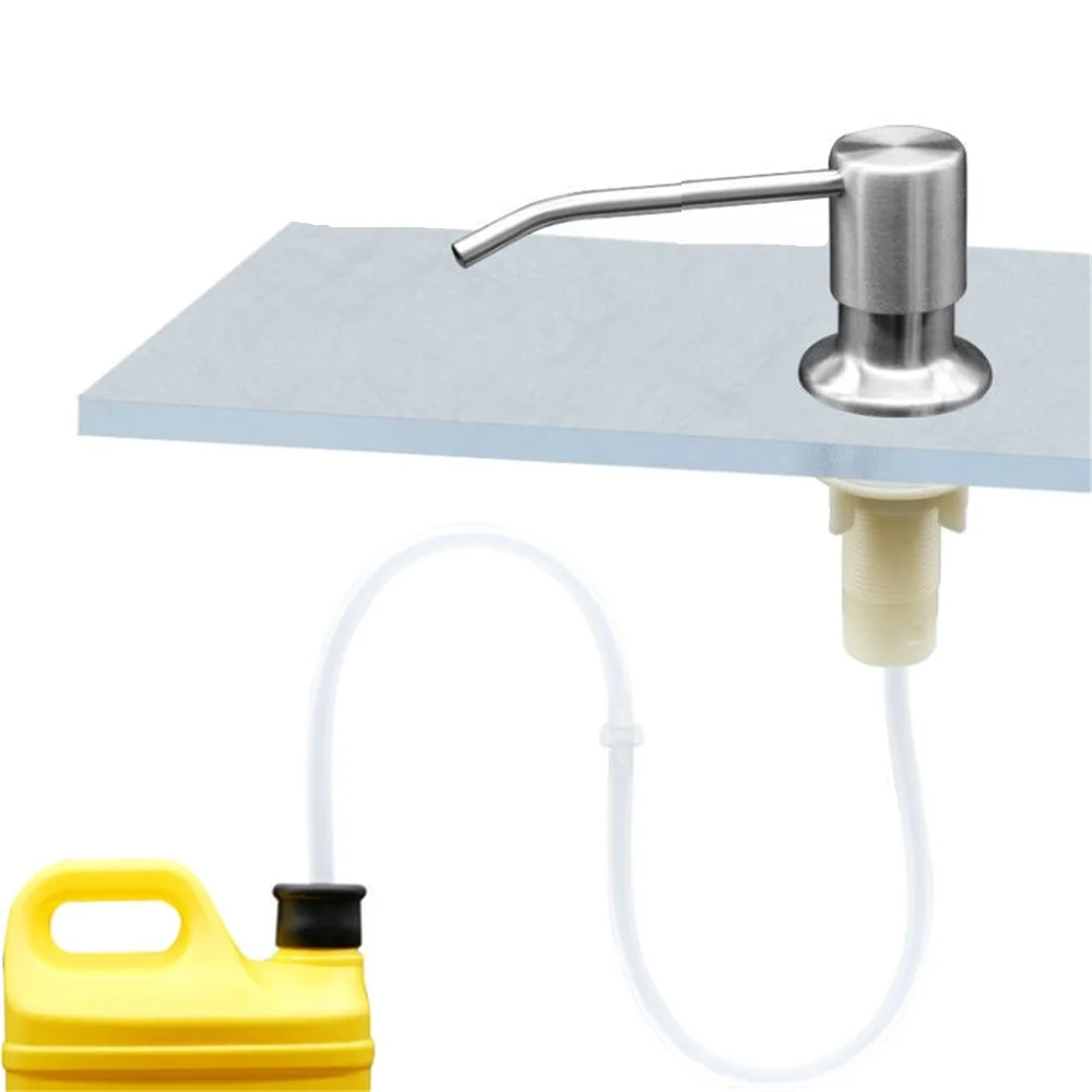 

Kitchen Sink Soap Dispenser Chrome/Black Stainless Steel Washing Dish Liquid Dispenser Pump Head Bathroom Basin Dispenser