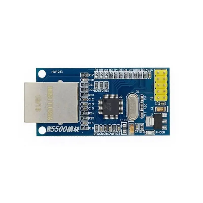 5PCS W5500 이더넷 네트워크 모듈 TCP/IP 51/STM32 SPI 인터페이스 W5100을 통한 마이크로컨트롤러 프로그램
