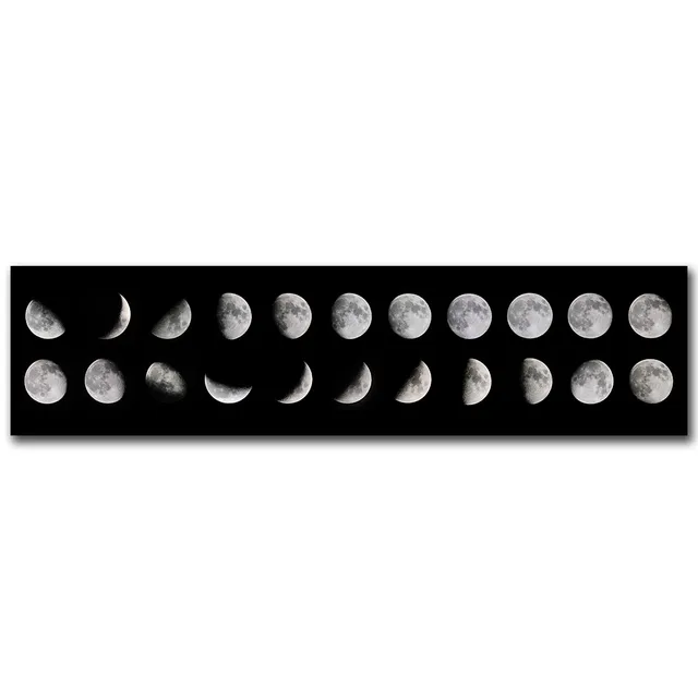 Wall Art Moon Phase Black White Posters Aesthetic Canvas Art Prints Abstract Painting Wall Picture for Living Room Home Decor 12