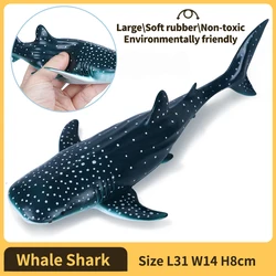 Realistic Soft Rubber Sea Animal Whale and Shark Toys for Kids - Perfect for Bath and Beach Fun (Whale Shark)