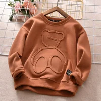 Sweat-shirt ours imprimé en acier pour garçons et adolescents, pull à manches longues pour filles et enfants, couverture en coton, Anime, nouvelle collection printemps-automne 3