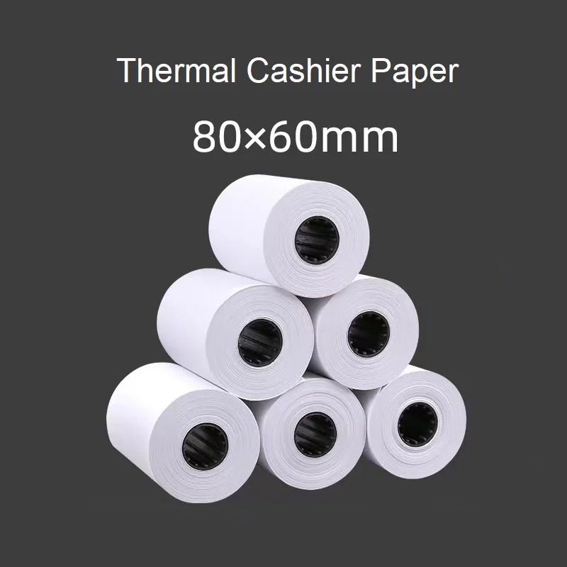 2 Rolls cashier paper 80x60 Thermal paper roll 80mm food takeout printing Bank voucher number 80*60
