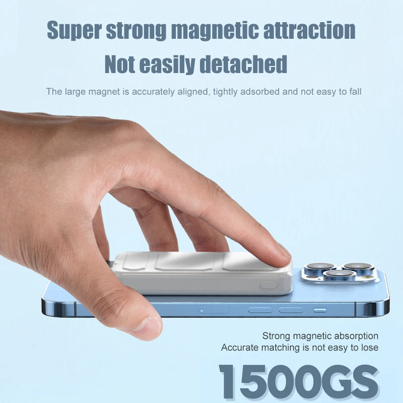 10000mAh Macsafe Power Bank With Stand Magnetic Wireless Portable Powerbank For iphone 15 14 13Pro External Battery Pack Charger