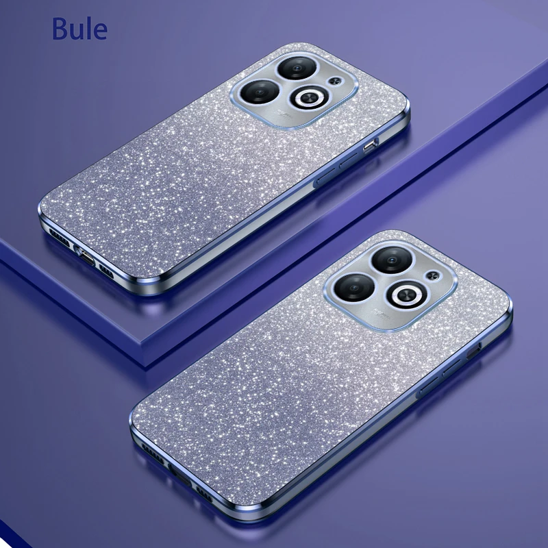 Luxury Gradient Glitter Plating Silicone Back Cover Case