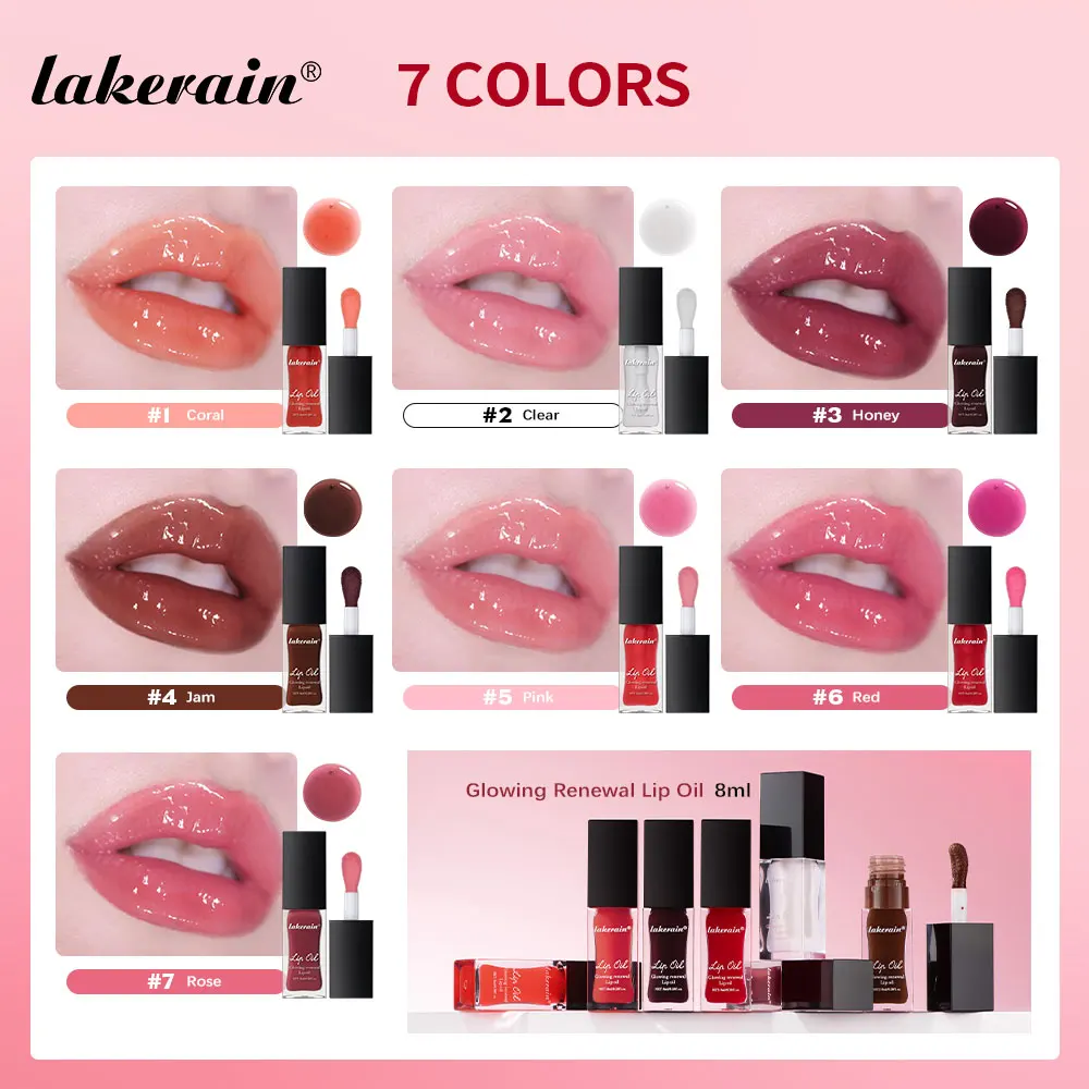 Radiant Pink Lip Oil Gloss - Moisturizing & Nourishing Jelly
