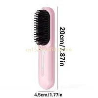 Travel Friendly Cordless Hair Straightener Brush Rechargeable Styling Comb 3