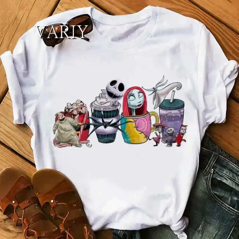 thumbnail image 1 of Camiseta de manga corta con estampado de Mickey Mouse para mujer, camisa de café para el Día de San Valentín, camiseta de Lilo Stitch para mujer, camiseta de Winnie The Pooh, 1 of 5