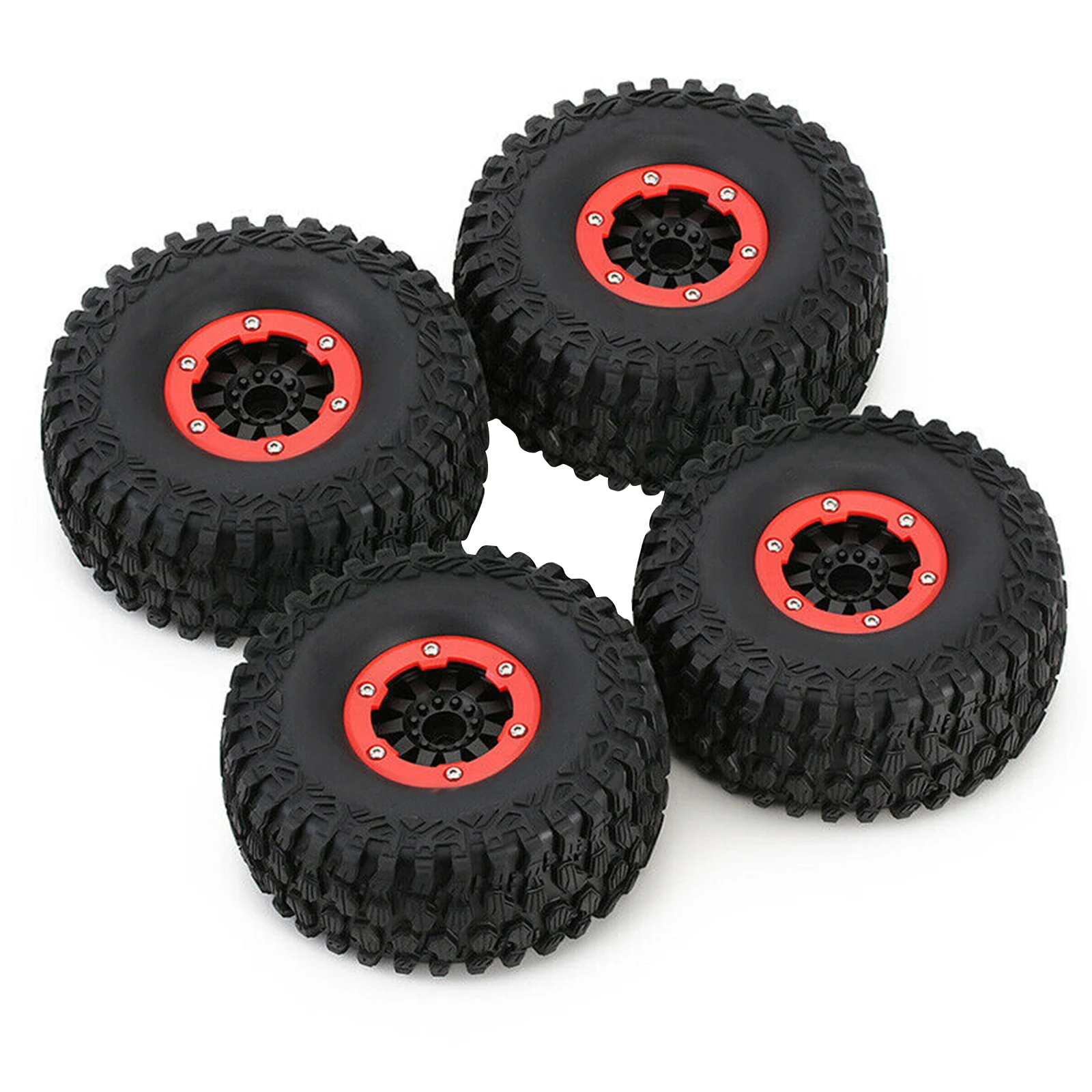 

4Pc 2.8inch Beadlock Plastic Wheels Rims Hub All Terrain Rubber Tires RC Tyres For Traxxas UDR Unlimited Desert Racer 1/7 RC Car