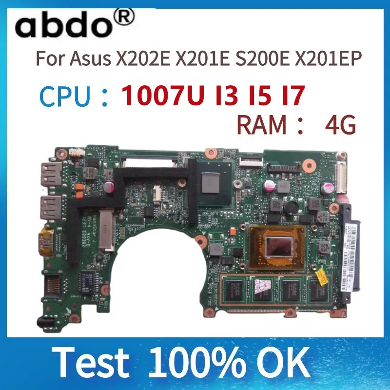 X202EoriginalLaptopMotherboard1007UI3I5I7CPU2GB4GBRAMFor