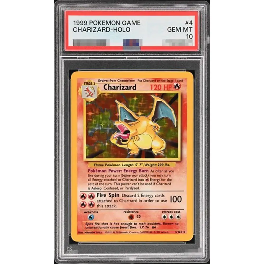 1999 PTCG DIY Proxy Graded Collection Kartenspiel Charmeleon Glurak Basis-Set 1999-2000 24/46 Gem MT 10 Holografisches Etikett Karte – Detail 4