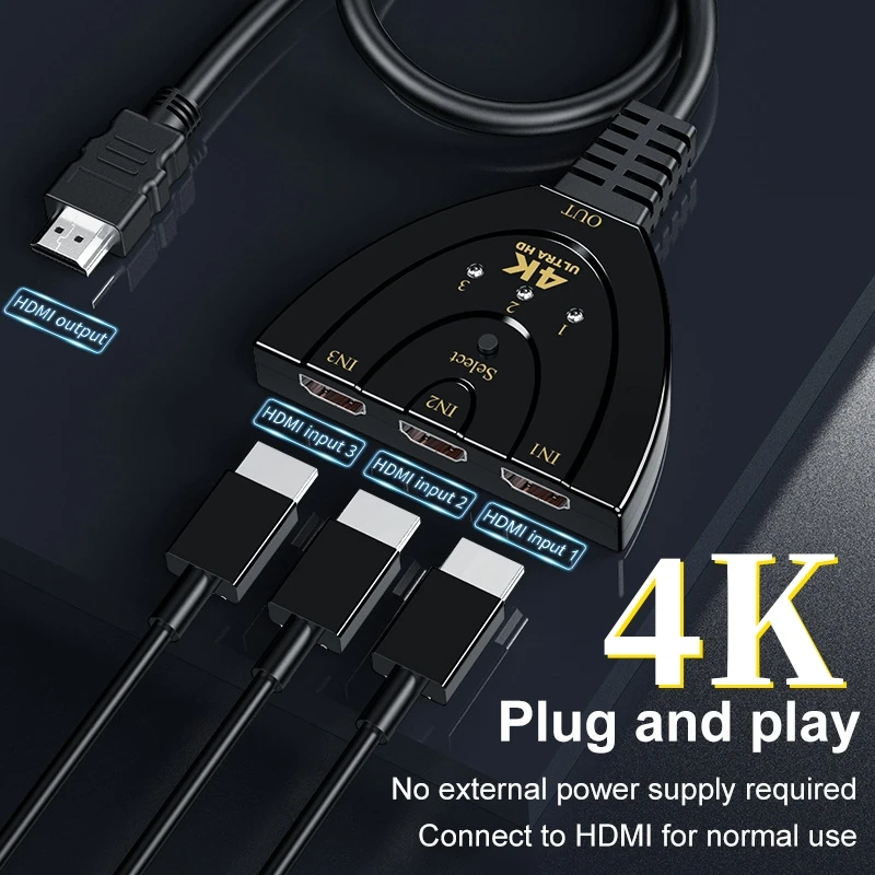 4K*2K ̴ 3 Ʈ HDMI ȣȯ ġ 4K ó й 1080P 3 Է 1  Ʈ  Xbox PS4 DVD HDMI PC Ʈ TV