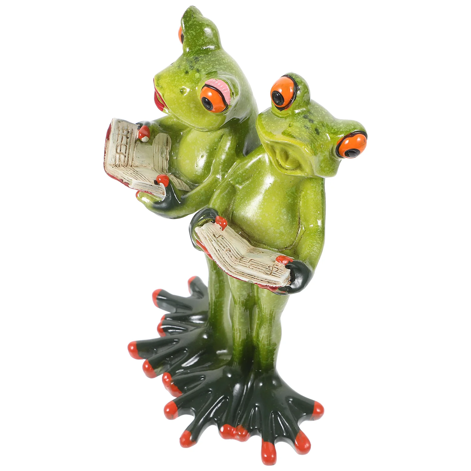 

Unique Couple Frog Statue Decor Lovely Cartoon Frog Figurine Ornament Exquisite Resin Frog