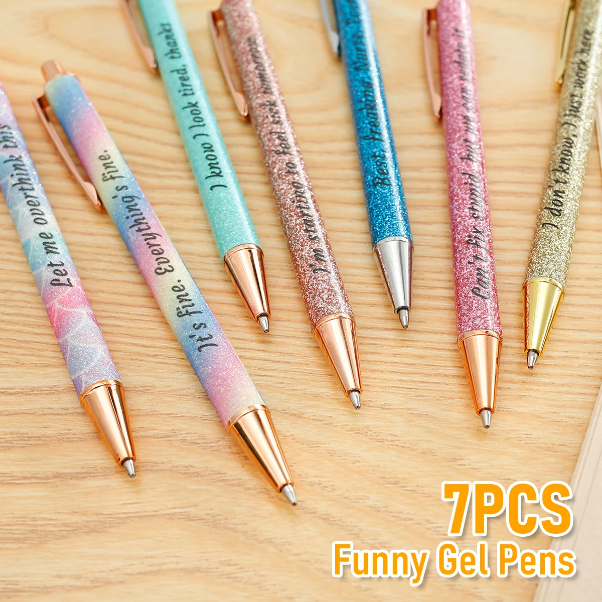  DECKB 7PCS Funny Pens Swear Word Daily Pen Set