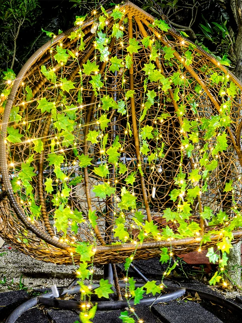 Ghirlanda Edera Artificiale Con Luci 5M - 50 LED A Batteria Per Interni/esterni, Decorazione Feste - Foto 12