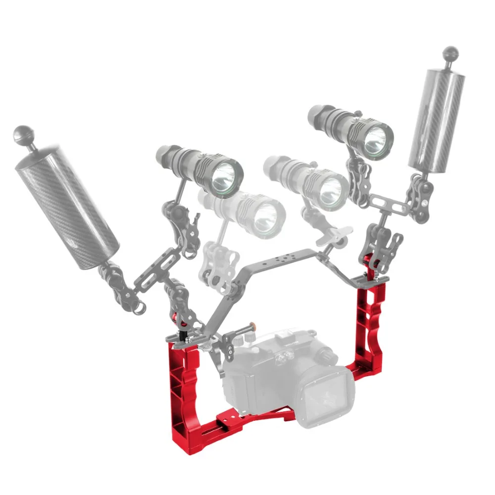 Unterwasser-Doppelgriff-Tray-Halterung Video Light Handgriff-Stabilisator für Gopro 13 für Insta360 x4 DSLR-Camcorder-Tauch koffer – Detail 27