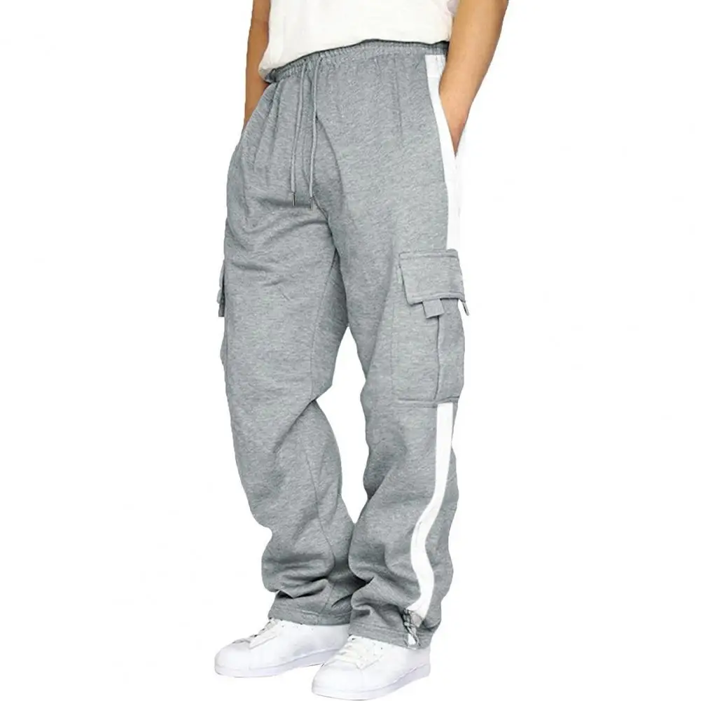 

Брюки-карго мужские с несколькими карманами, эластичные свободные штаны с поясом на резинке, спортивные штаны