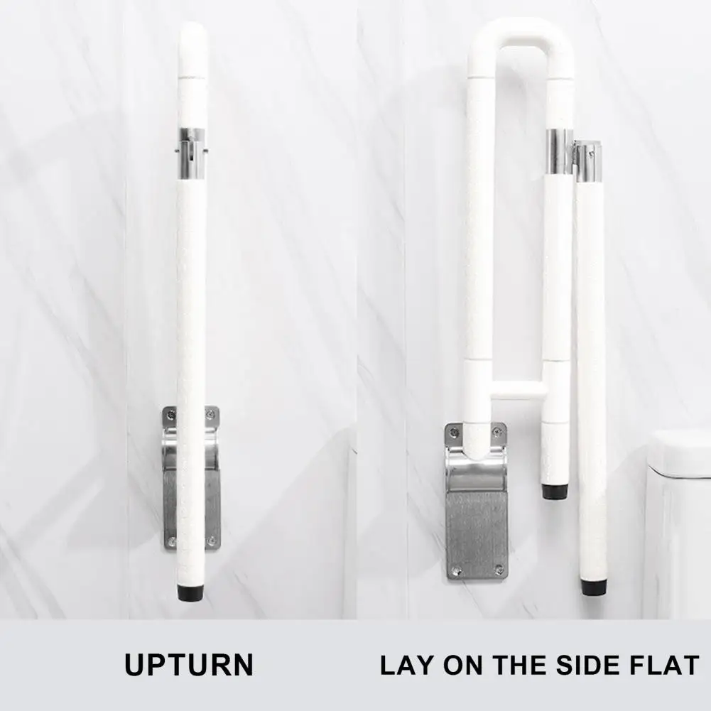 Sturdy Toilet Grab Bar, Foldable Toilet Grab, Flip-Up Safety Rail, Foldable Grab Bar With Particle Texture,Anti-rust