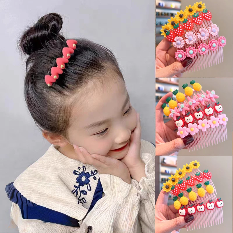 

Children's Hairpins Little Girls Bangs Broken Hair Hairpins Girls Candy Color Sweet Cute Insert Comb Hair Accessories