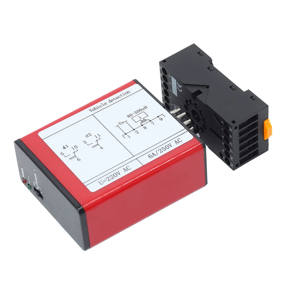 Car Parking Barrier 220v Ground Sensors Traffic Inductive single Loop Vehicle Detector with 50m 1.0mm loop coil