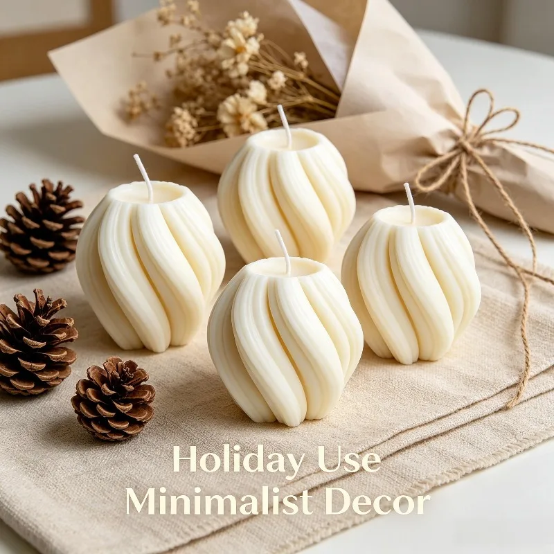 Artisan Spiral-Twist Scented Soy Candle - Elegant Decor & Gift