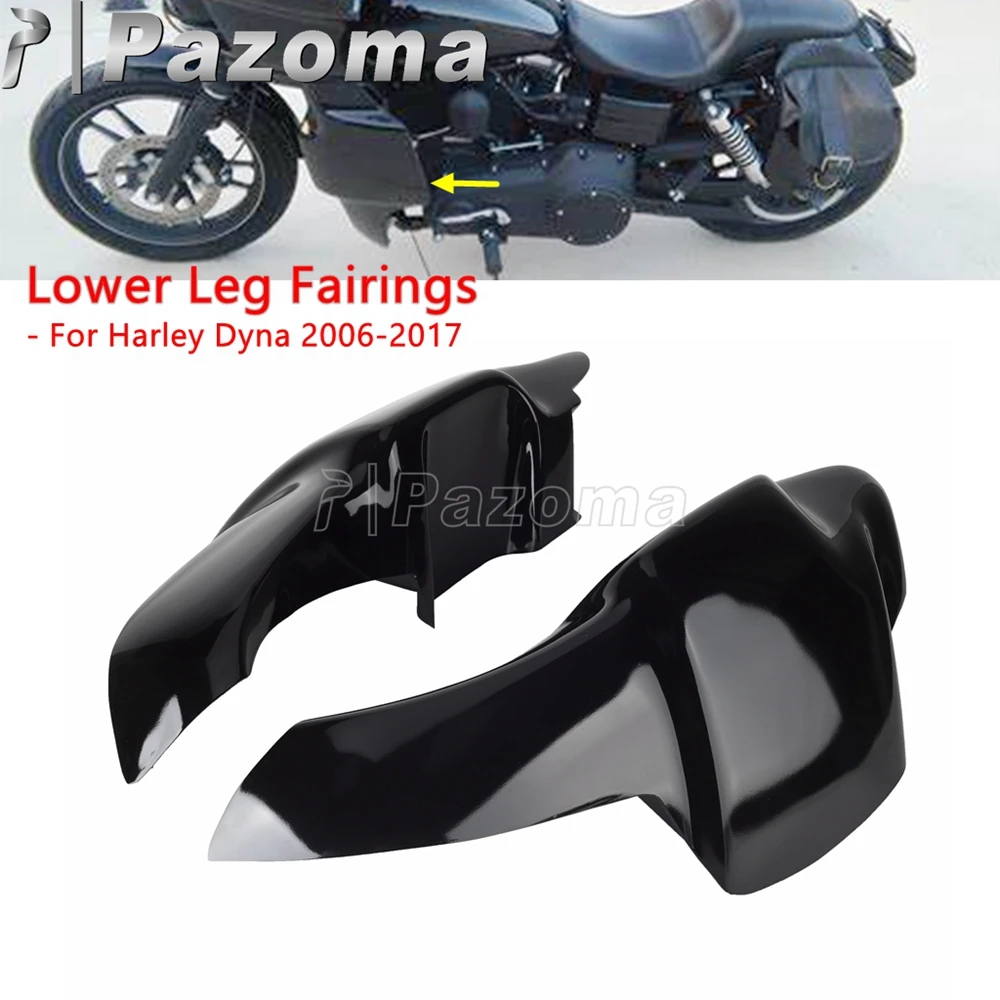 

Блестящие черные мотоциклетные ножки Нижняя обтекатель для Harley Dyna Street Bob FXDB Low Rider FXDL Wide Glide FXDWG Sports Glide FXD 06-17