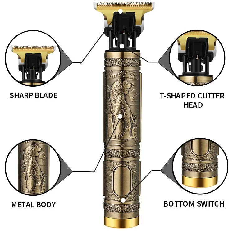 Electric hair clipper Household portable oil head Electric push and cut bald head Charging engraving Hair salon fader 4