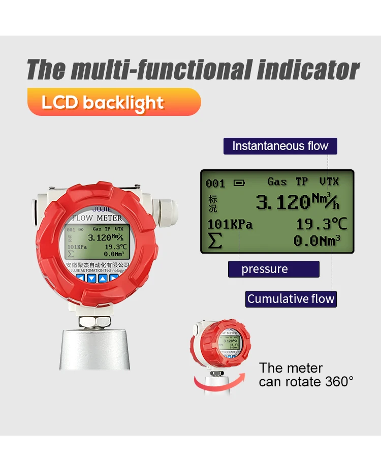 High Quality 2 Inch DN50 Smart Digital Vortex Precession Flow Meter Gas Air Natu