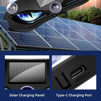 Luce Solare per Auto a Forma di Occhio di Demone, Luce di Segnalazione Dinamica Lampeggiante, Luci di Sicurezza Universali per Veicoli