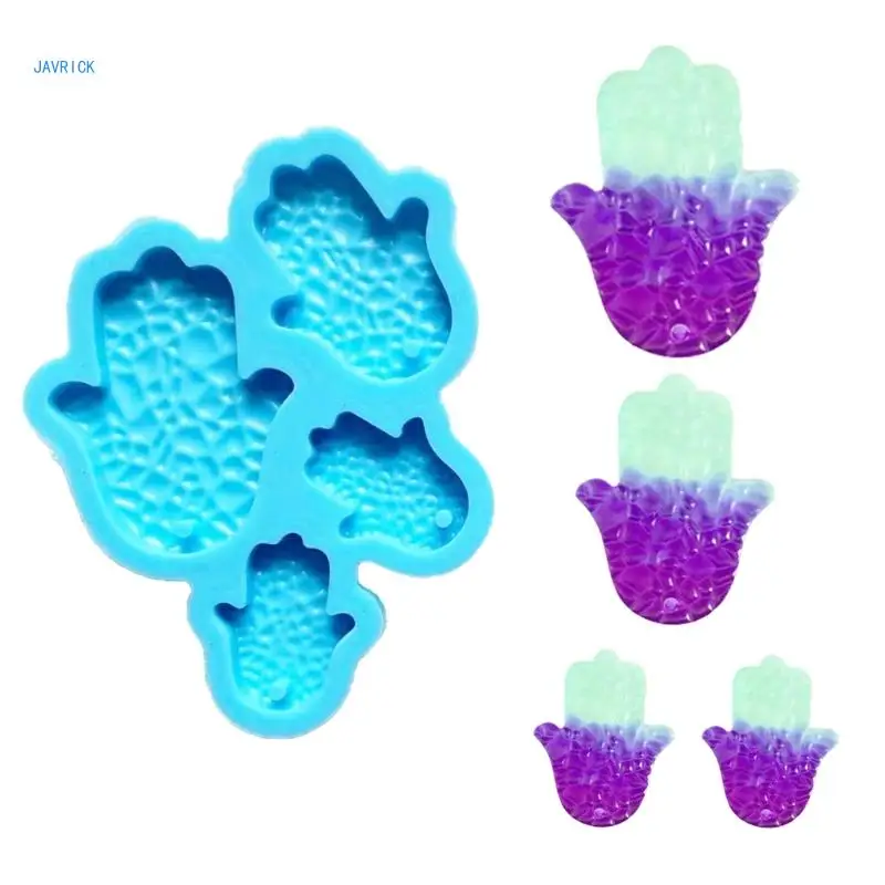 Resin Hand Silicone Molds Earring Pendant Resin Molds Palms Amulet Charm Epoxy Casting Mold with Hole DIY Jewelry Craft e0bf earring pendant silicone mold epoxy resin jewelry making molds diy geometric charm keychain mould creative jewelry craft