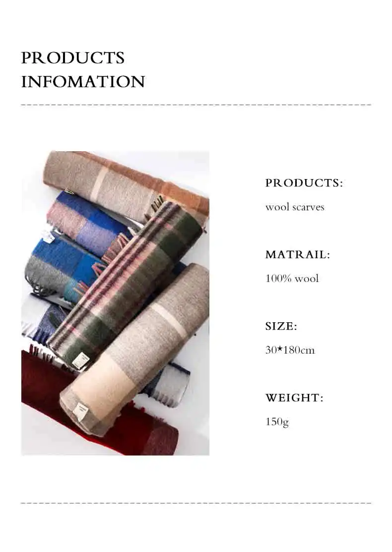 2025 Winter Männer Plaid Schal Wolle Kaschmir Schals für Frauen Echarpe Foulard Femme lange Wolle Pashmina Schal Schals Business Schal – Detail 5